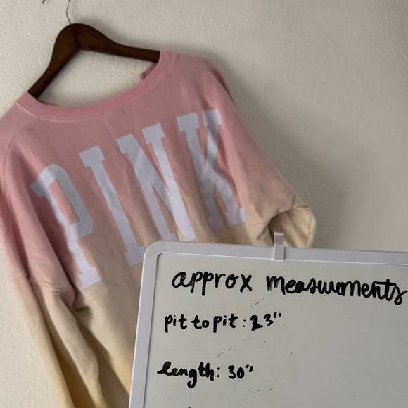 PINK Victoria Secret Oversized Sweatshirt Ombre Dip Dye Small Streetwear Y2K - Picture 12 of 15